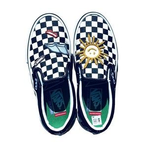 VANS Skateistan Slip On Pro Check Canvas Shoes Mens 5 VN0A5FCA89C